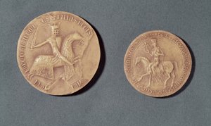 أختام تشارلز الأول (1226-85) من أنجو وبياتريس (ت 1267) من بروفانس (الشمع) بواسطة المدرسة الفرنسية