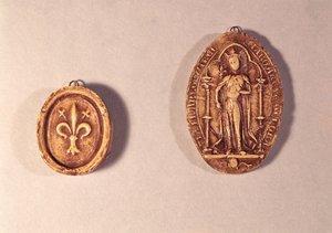 أختام Marguerite de Provence (1221-95) 1284 (شمع) بواسطة المدرسة الفرنسية