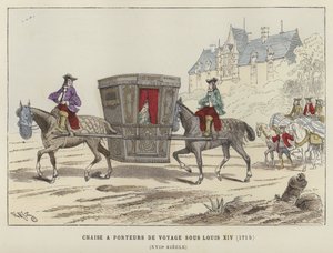 كرسي سيدان تحمله الخيول ، عهد لويس الرابع عشر من فرنسا ، 1715 بواسطة المدرسة الفرنسية