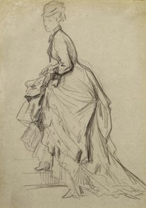 عرض الكاحل ، c.1880 (طباشير على ورق) بواسطة المدرسة الفرنسية