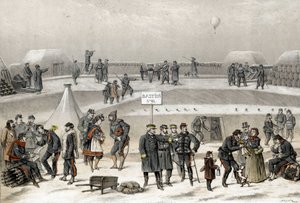 حصار باريس عام 1870 أثناء الحرب 1870-1871. يستعد الجنود للدفاع عن المدينة: يمكن للمرء أن يرى جنديًا في المخبأ. بواسطة المدرسة الفرنسية