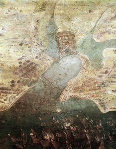 حصار مدينة لاروشيل عام 1627 بالتفصيل (اللوحة عام 1640) بواسطة المدرسة الفرنسية