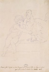 رسم تخطيطي من القاعة الكبرى في بوجيو أ كايانو ، ١٢ أكتوبر ١٨١٣ بواسطة المدرسة الفرنسية