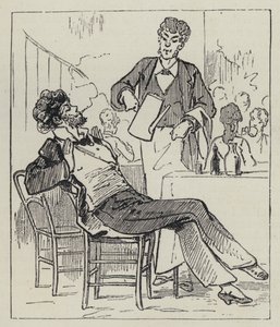 Smoking in a cafe (engraving) بواسطة المدرسة الفرنسية
