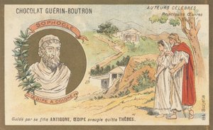 سوفوكليس (495 قبل الميلاد JC-406 قبل الميلاد) ، تراجيدي يوناني ، مؤلف "Oedipus a Colone" ، قطعة لعبت بعد وفاته في 401 قبل الميلاد بواسطة المدرسة الفرنسية
