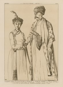 Soudiat Daula ، وزير المغول وابنه ميرزا ماني (1774) بواسطة المدرسة الفرنسية