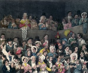 المتفرجون يصفقون في المسرح ، نقشها بينارد وفري ، 1837 بواسطة المدرسة الفرنسية