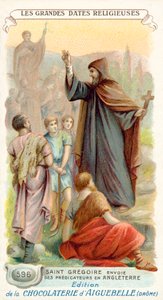 St Gregory sends missionaries to England, 596 (chromolitho) بواسطة المدرسة الفرنسية