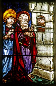St John the Baptist in prison visited by St John and another Apostle بواسطة المدرسة الفرنسية