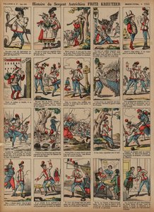 Story of Austrian soldier Sergeant Fritz Kreutzer (coloured engraving) بواسطة المدرسة الفرنسية