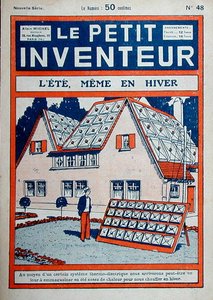 "الصيف ، حتى أثناء الشتاء" ، رسم توضيحي للغلاف من "Le Petit Inventeur" عام 1929 (لون ليثو) بواسطة المدرسة الفرنسية
