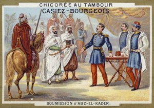 استسلام عبد القادر للفرنسيين ، الجزائر ، 1847 م بواسطة المدرسة الفرنسية