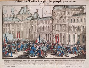 الاستيلاء على التويلري من قبل الشعب الباريسي ، 24 فبراير 1848 بواسطة المدرسة الفرنسية