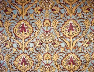 نسيج من الصالون الكبير لشقة كونتيسة باريس ، تم إنشاؤه بواسطة Maison Nicolle of Nimes ، فرنسا بواسطة المدرسة الفرنسية