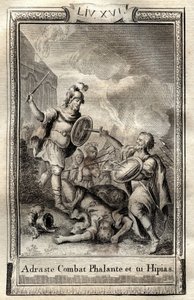 Telemaque يتغلب على Hippias - نقش عام 1798 لمونيه في "Les Aventures de Telemaque، fils d'Ulysse" (مغامرات Telemachus) بقلم Francois de Salignac de La Mothe-Fenelon dit Fenelon - بواسطة المدرسة الفرنسية