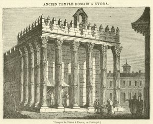 Temple de Diane a Evora ، في البرتغال (نقش) بواسطة المدرسة الفرنسية
