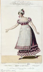 الممثلة مدموزيل كونتات في دور سوزان في زواج فيغارو بقلم بيير أوجوستين كارون دي بومارشيه (1732-1997) بواسطة المدرسة الفرنسية
