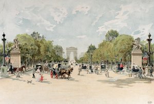 جادة الشانزليزيه ، 1895 ج (مرحاض على ورق) بواسطة المدرسة الفرنسية