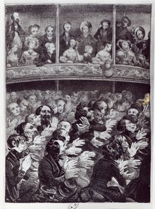 The Claque in action، c.1830-40 بواسطة المدرسة الفرنسية