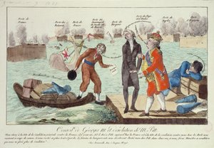 مجلس جورج الثالث (1738-1820) وخراب ويليام بيت (1759-1806) الأصغر ، 1801 بواسطة المدرسة الفرنسية
