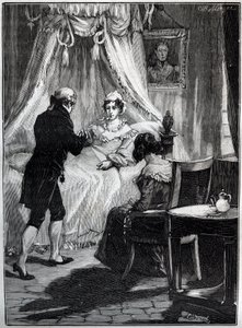 The Duchess of Berry (Marie Caroline, Princess of the Two Sicilies, Duchess of Berry (1798-1870) at the Fortress of Blay receives Doctor Louis Charles Deneux (1767-1846) - Engraving - بواسطة المدرسة الفرنسية