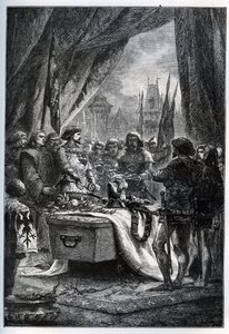 استسلم الحاكم الإنجليزي لشاتيونوف دي راندون (Chateauneuf-de-Randon ، أوفيرني) وجاء لوضع مفاتيح الساحة على نعش برتراند دو جوسكلين (1320-1380) ، في 13 يوليو 1380 كانت المدينة أمامه. الحصار. لو كونيتابل يموت بواسطة المدرسة الفرنسية