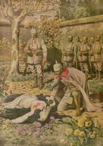 إعدام إديث كافيل (1865-1915) من لو بيتيت جورنال ، نوفمبر 1915 بواسطة المدرسة الفرنسية
