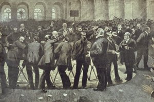 الكوربيلي الشهير في بورصة باريس ، حوالي 1885 بواسطة المدرسة الفرنسية