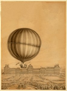 أول رحلة لمنطاد غاز بالغاز ، 1 ديسمبر 1783 ، ج 1783 بواسطة المدرسة الفرنسية
