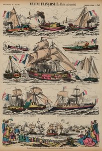 The French Navy (coloured engraving) بواسطة المدرسة الفرنسية