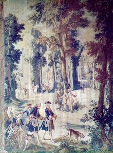 The Hunt of Louis XV ، نسيج ، منتصف القرن الثامن عشر (نسيج) بواسطة المدرسة الفرنسية