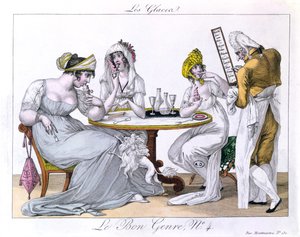 الآيس كريم ، طبق 4 من Le Bon Genre ، باريس ، 1827 بواسطة المدرسة الفرنسية