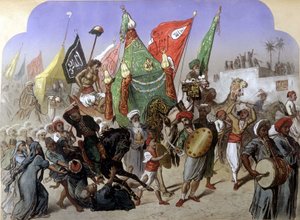 المحمل: عودة سجادة مكة المقدسة - في "مصر الحديثة" ، بقلم هنري دي مونتي ، عدد 1870 بواسطة المدرسة الفرنسية