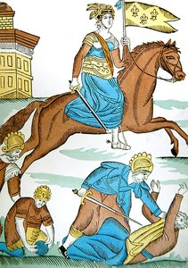 خادمة أورليانز ، حوالي عام 1820 (لون ليثو) بواسطة المدرسة الفرنسية