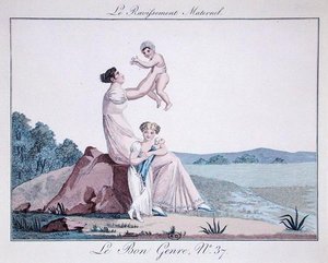 نشوة الأمهات ، من Le Bon Genre ، العدد 37 ، حوالي 1810 (نقش ملون) بواسطة المدرسة الفرنسية