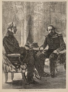 اجتماع نابليون وملك بروسيا ، سبتمبر 1870 ، توضيح من تاريخ كاسيلز للحرب بين فرنسا وألمانيا ، 1870-1871 بواسطة المدرسة الفرنسية
