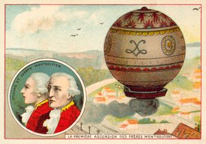 The Montgolfier Brothers first balloon ascent بواسطة المدرسة الفرنسية