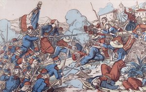استيلاء الفرنسيين على بويبلا ، المكسيك ، 1863 بواسطة المدرسة الفرنسية