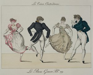 The Trenis Quadrille ، اللوحة 19 من Le Bon Genre ، 1805 بواسطة المدرسة الفرنسية