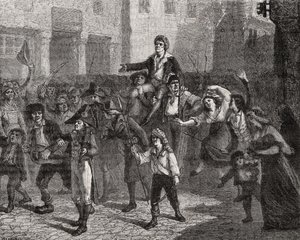 انتصار مارات ، 24 أبريل 1793 ، من "تاريخ الثورة الفرنسية" بواسطة لويس بلانك (1811-1882) بواسطة المدرسة الفرنسية