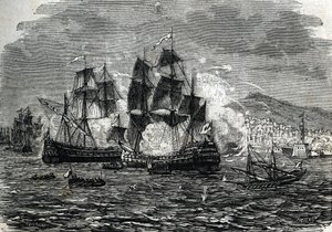 قصف الجزائر في أغسطس 1682 من قبل أبراهام دوكيسن - (نقش) 1864 بواسطة المدرسة الفرنسية