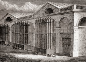 مصنع مكثف غاز الفحم في La Villette ، باريس ، فرنسا في القرن التاسع عشر ، من "Les Merveilles de la Science" ، نُشر عام 1870 (نقش) بواسطة المدرسة الفرنسية