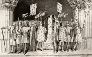 الرضيع الميت جان الأول (1316) بعد وفاته أعلن الملك في جنازته ، من `` Histoire de France &39;&39; بواسطة Colart ، تم نشره عام 1840 بواسطة المدرسة الفرنسية