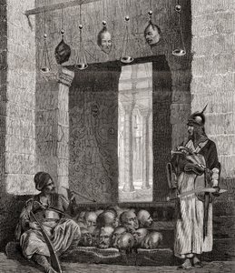 مدخل جامع Assaneyn في القاهرة ، مصر ، من "L" Univers Illustré "، 1866 بواسطة المدرسة الفرنسية