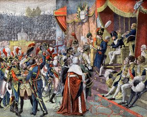 أول توزيع لصلبان جوقة الشرف عام 1804 في Le Petit Journal بواسطة المدرسة الفرنسية