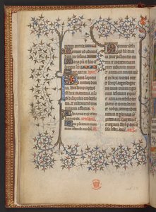 الصفحة الأولى من ساعات الصليب ، كتاب الصلوات ، إضافة MS 32454 f.8v ، فرنسا بواسطة المدرسة الفرنسية