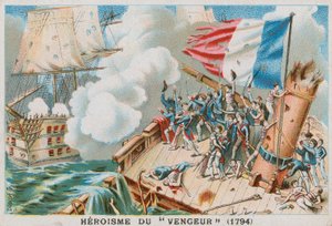بطولة السفينة الحربية الفرنسية Vengeur du Peuple ، 1794. بواسطة المدرسة الفرنسية