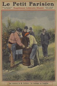 The holidays of President Fallieres of France: the grape harvest at his home in the village of Loupillon (colour litho) بواسطة المدرسة الفرنسية