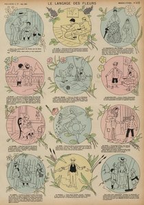 The language of flowers (coloured engraving) بواسطة المدرسة الفرنسية