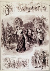 The main illustration depicts the scene: “A tear was heard, separate blows followed. Francoise, agitated by a tremor, had carried her hands to her ears.”” for “L